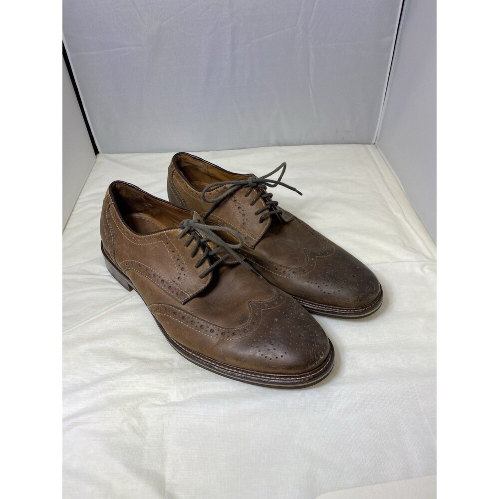 Johnston and Murphy wing tip brown leather sheepskin derby shoes men’s size 9 M